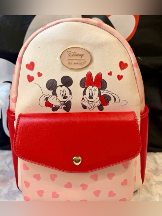 Disney Other - NWT DISNEY Kids Minnie & Mickey Heart Print Mini Backpack in Pink & Red